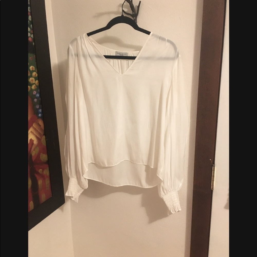 Ramy Brook New York white silk blouse size small